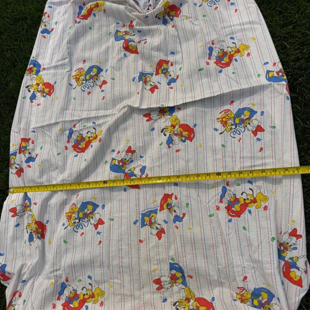 VTG  1984 Dundee Disney Baby Donald Daisy Duck Crib Sheet 100% Cotton USA Made